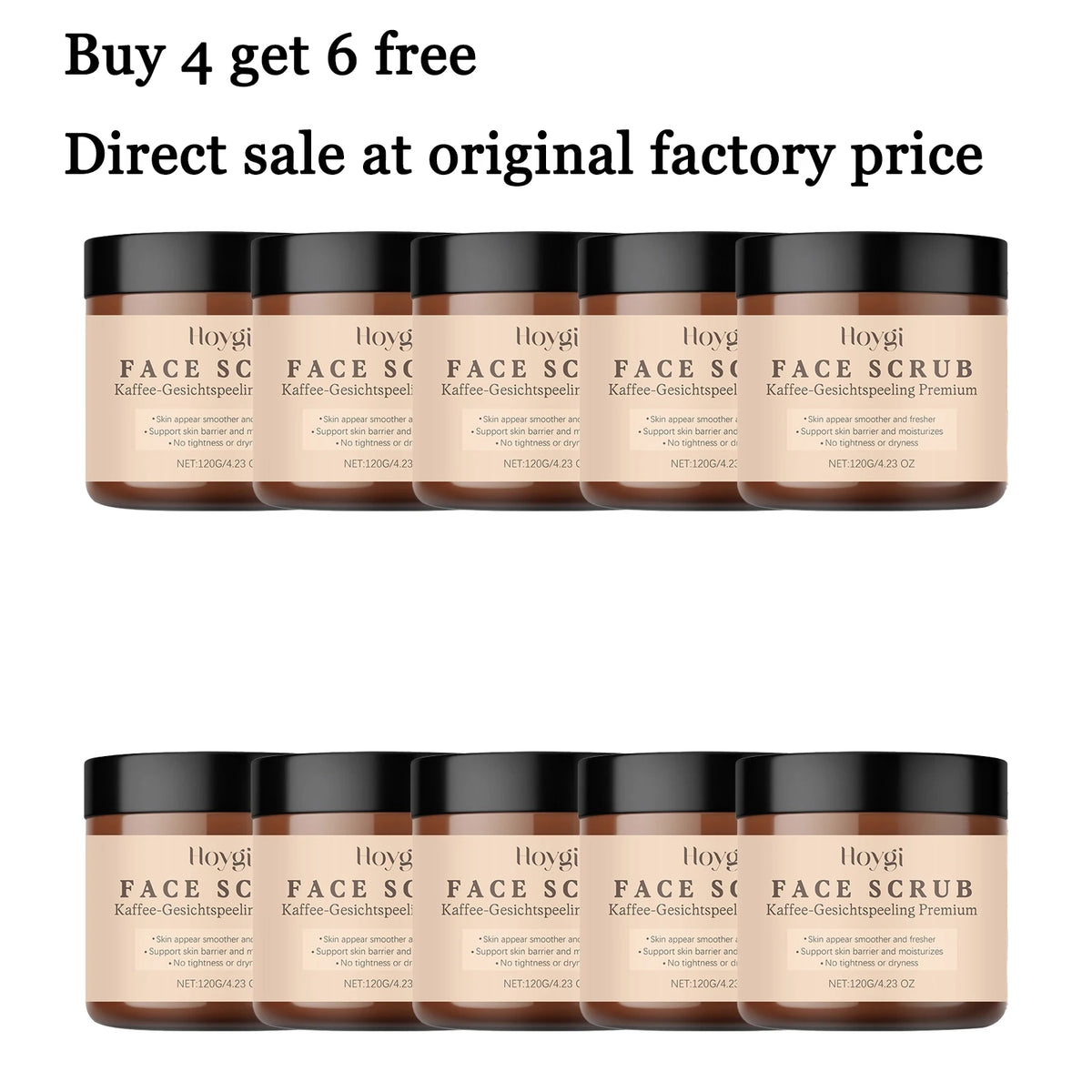120g Vanilla Coffee Face Scrub Cream Gentle Remove Dead Skin Improve Skin Texture Enhance Smoothness Non-tight Face Scrub Balm