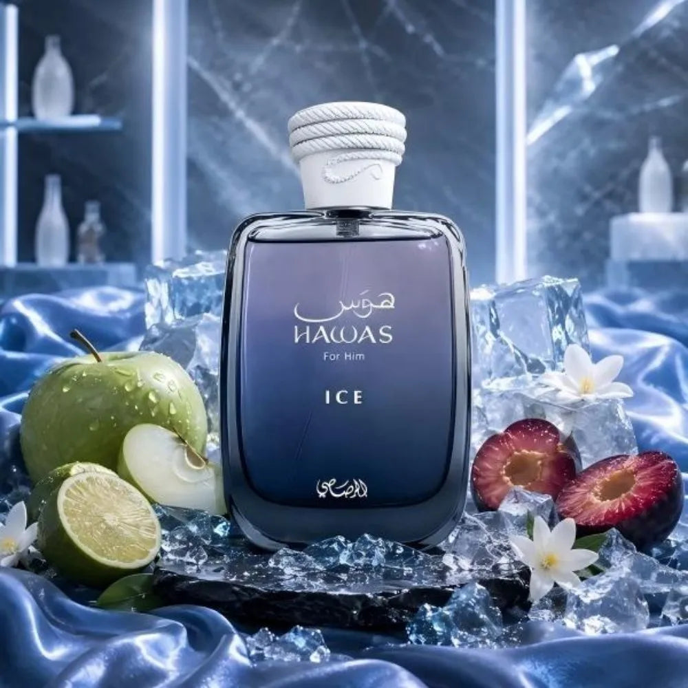 RASASI Hawas Ice for Men Eau De Parfum, 100ml (3.38 Oz), Premium Arabian Fragrance