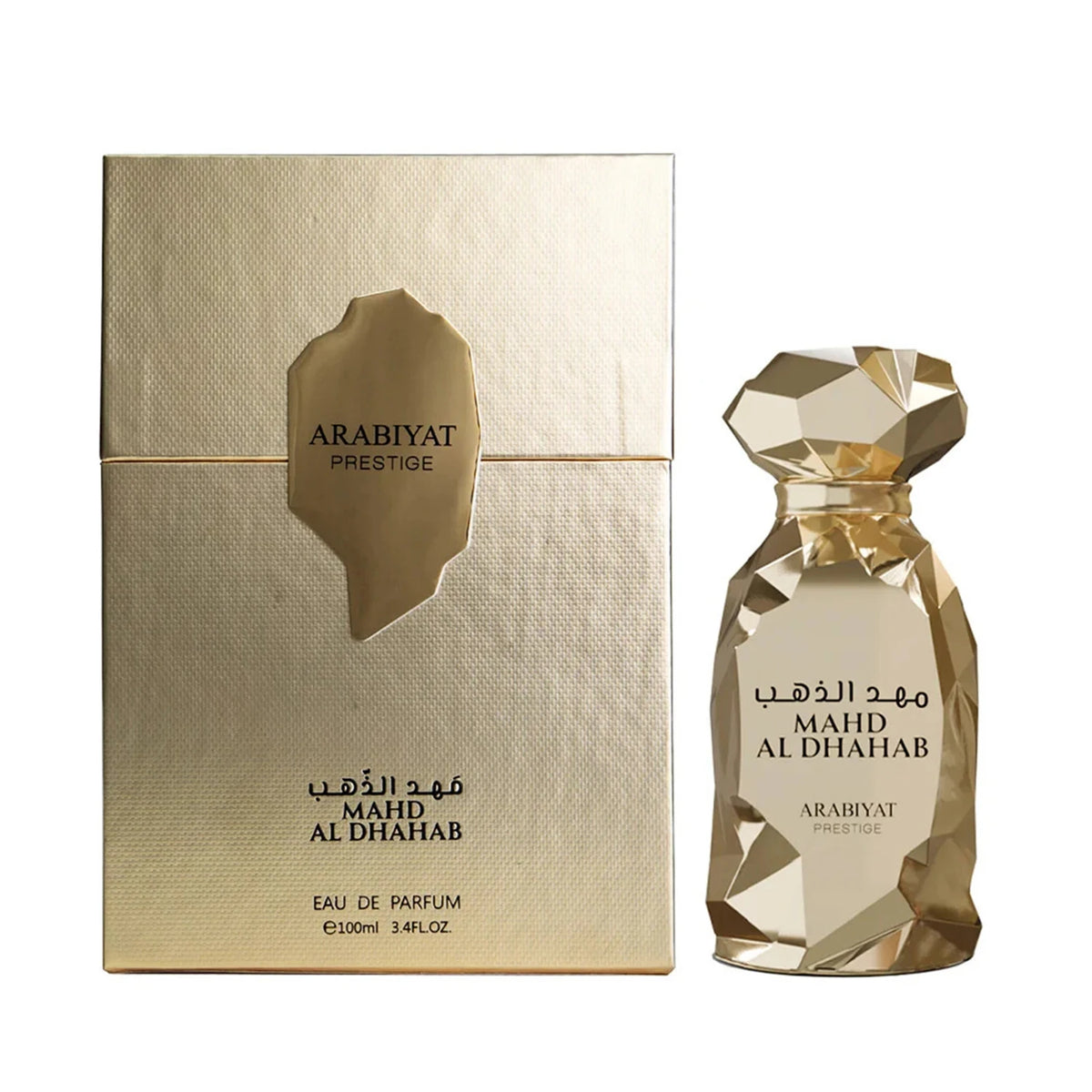 Arabiyat Prestige Mahd Al Dahab Eau de Parfum Spray for Unisex – Luxurious Woody, Fresh Spicy & Amber Scent, Powerful Long‑Lasting Sillage, Perfect Ramadan & Housewarming Gift, 100 ml / 3.4 fl oz
