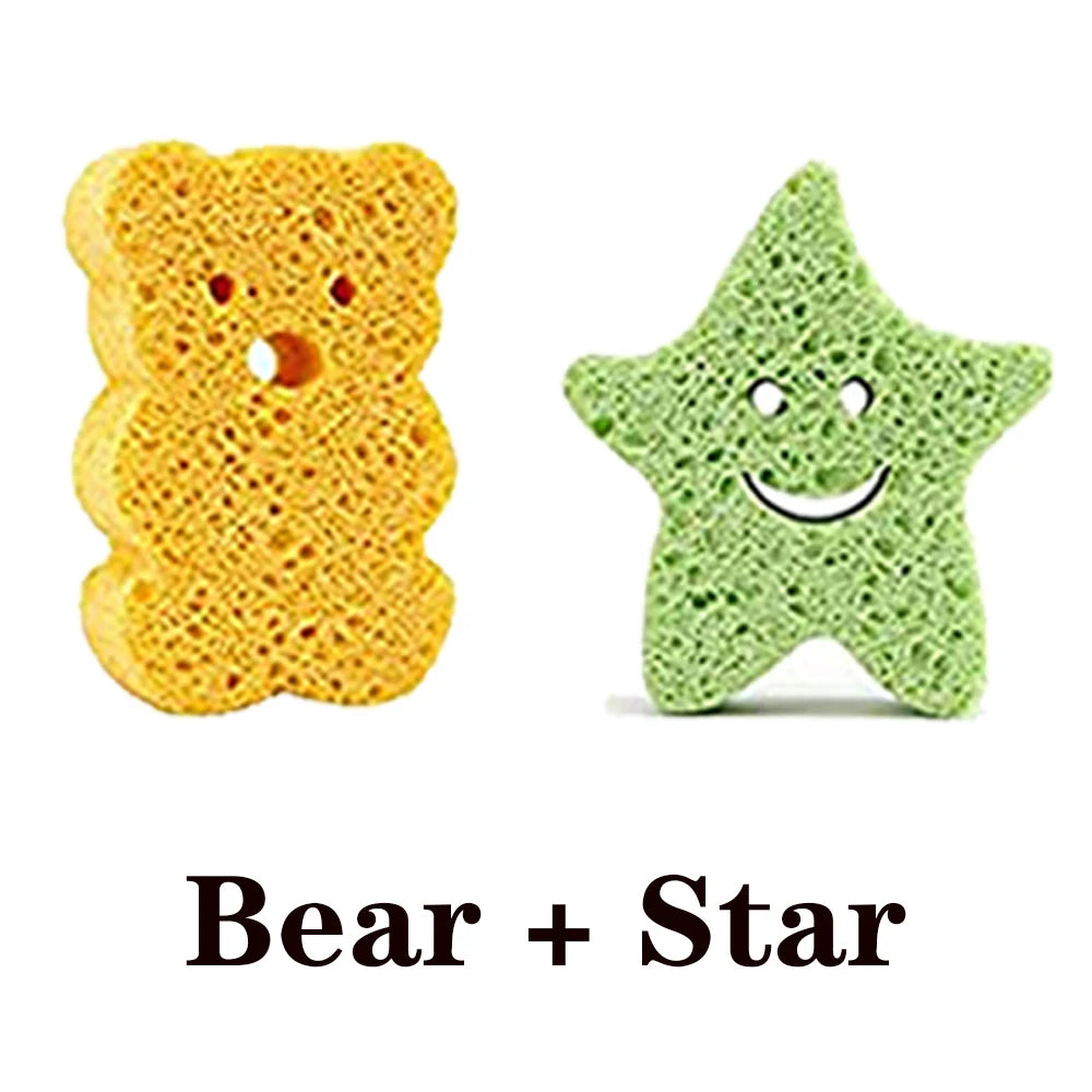 Baby Cute Animal Sponge Toys For Bathing, Natural Kids Infants, Toddler Bath Shower Time,Shapes Konjac Baby Bath Toys Tub Sponge