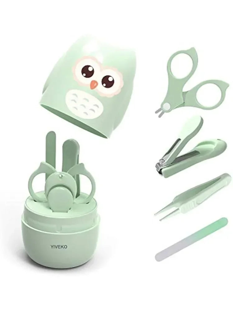 Baby Nail Clippers Scissors Nail File Tweezers Manicure Kit and Pedicure Kit for Baby Nail Care Set with Cute Cas