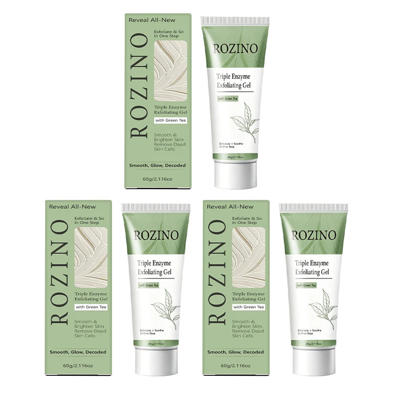 1Pcs/2Pcs/3Pcs Green Tea Triple Enzyme Exfoliating and Brightening Gel 60g, Gentle Cleansing, Moisturizing, Refreshing, Smooths Skin, Physical Exfoliation, Deep Pore Cleansing, Makes Skin Moisturized and Smooth, Suitable for