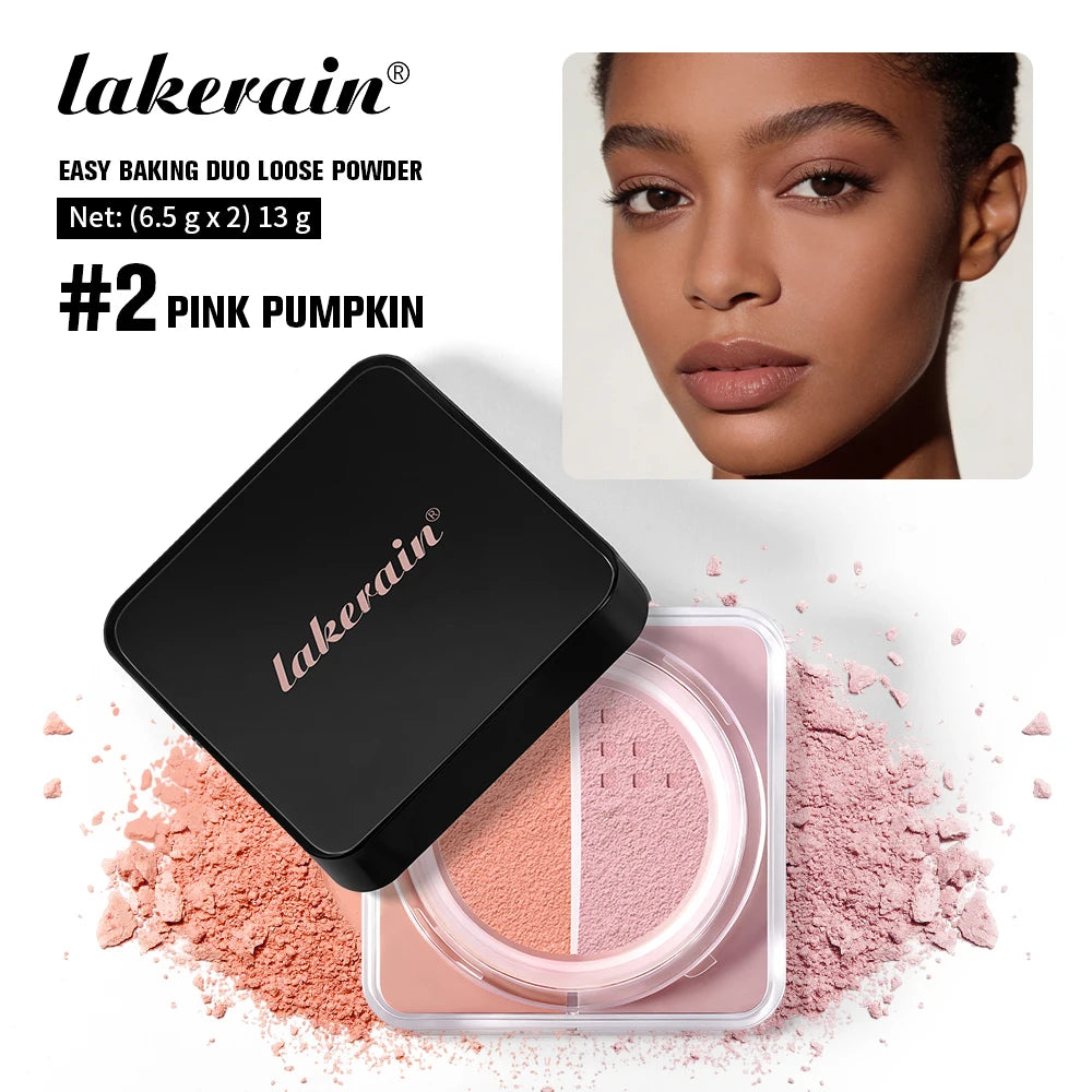 Easy Bake Loose Powder Brightening Correcting Duo Long Lasting Oil Control Natural Face Waterproof BrighTening Setting Makeup
