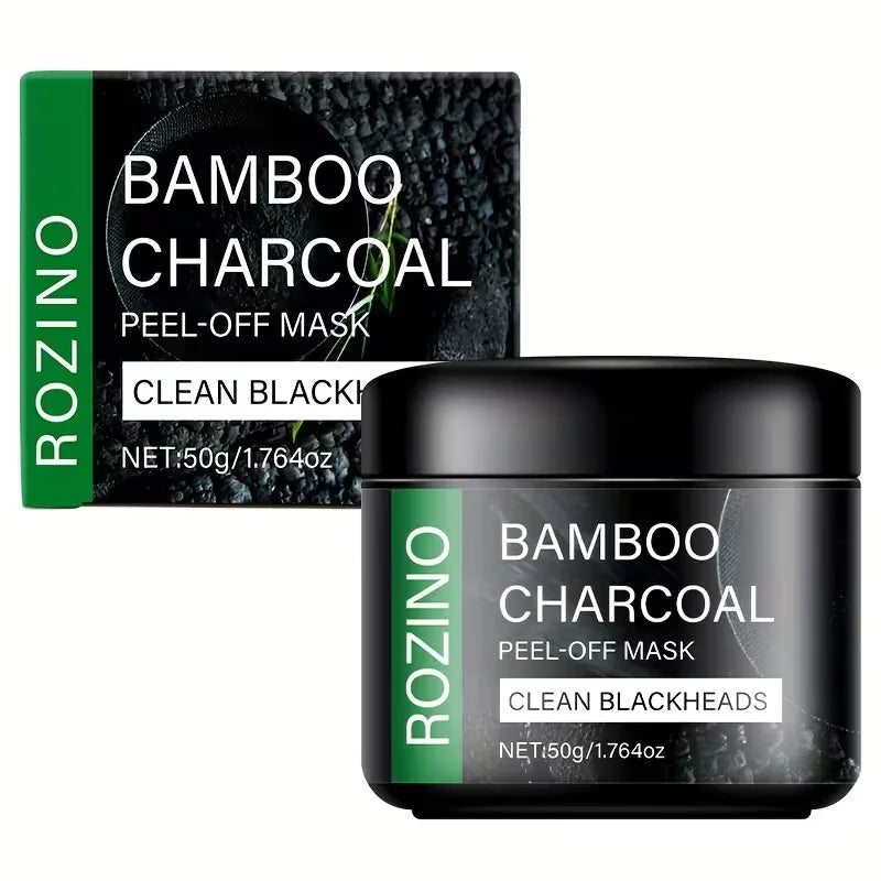 50g Bamboo Charcoal Blackhead Facial Cleansing Peel-Off Mask, Cleanses the Entire Face, Gently Cleanses Facial Skin, Hydrates and Moisturizes, Does Not Leave Skin Tight after Use, Makes Skin Soft and Smooth, Brightens Skin To