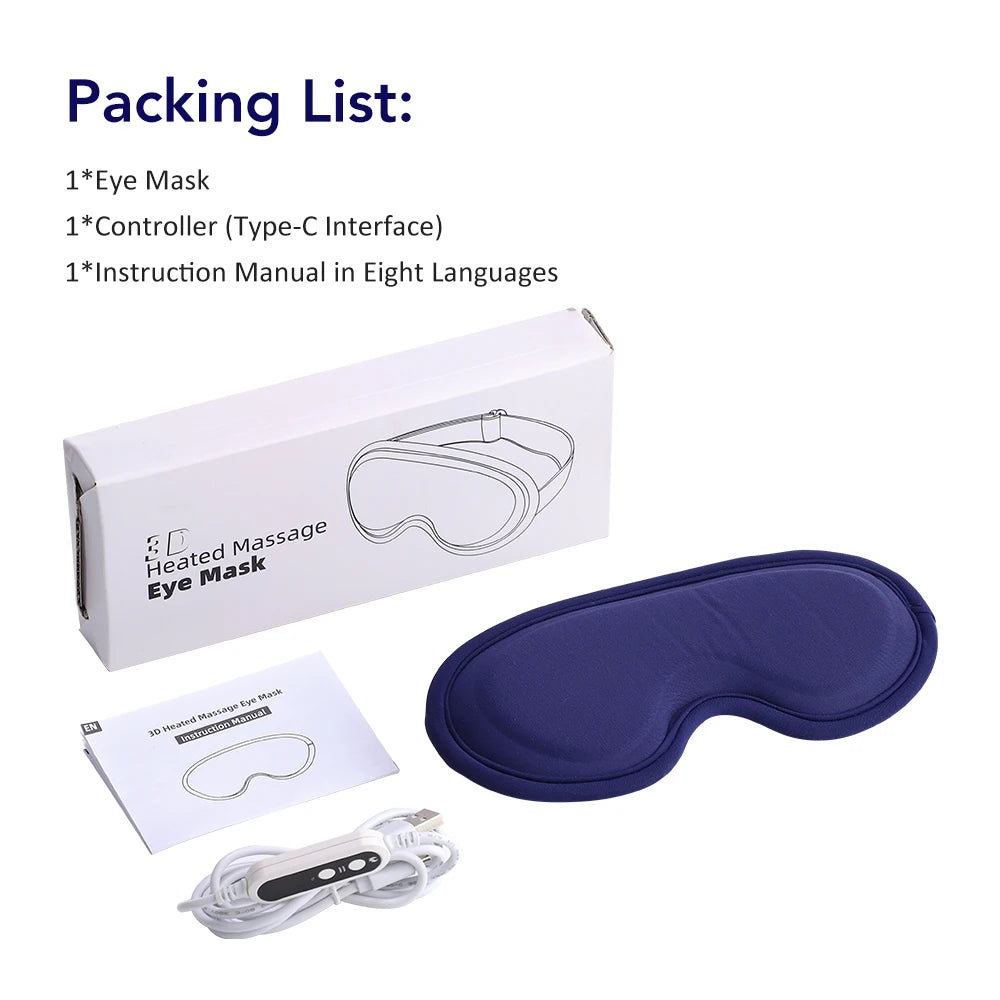 Electric Heating Eye Mask Infrared Hot Compress Eye Massager Relieve Fatigue Reduce Dark Circles Sleep Shade Eye Massage Glasses