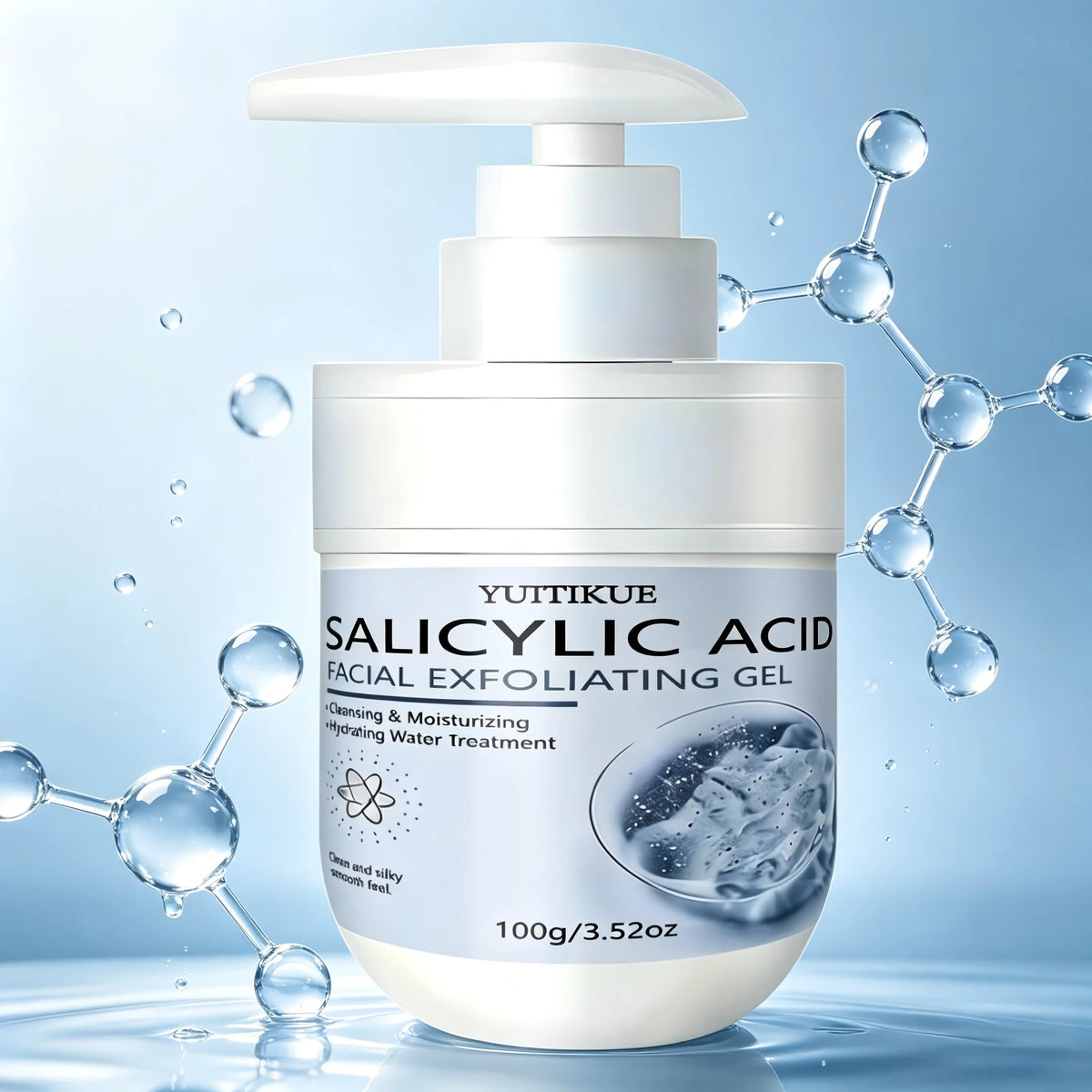 YUITIKUE 100g Salicylic Acid Facial Exfoliating Gel Deep Cleansing Remove Dead Skin Refine Pores Oil Control Moisturizing Skin C