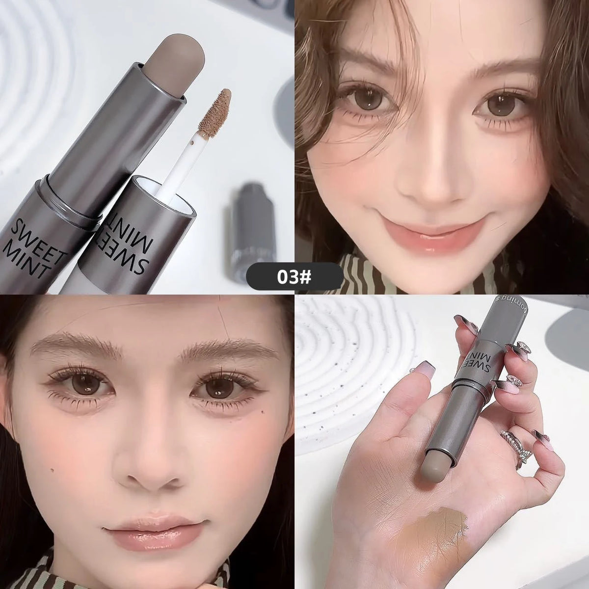 Moisturizing Matte Concealer Contour Stick Smooth Lasting 3D Nose Shadow Waterproof Face Highlight Brighten Contour Makeup