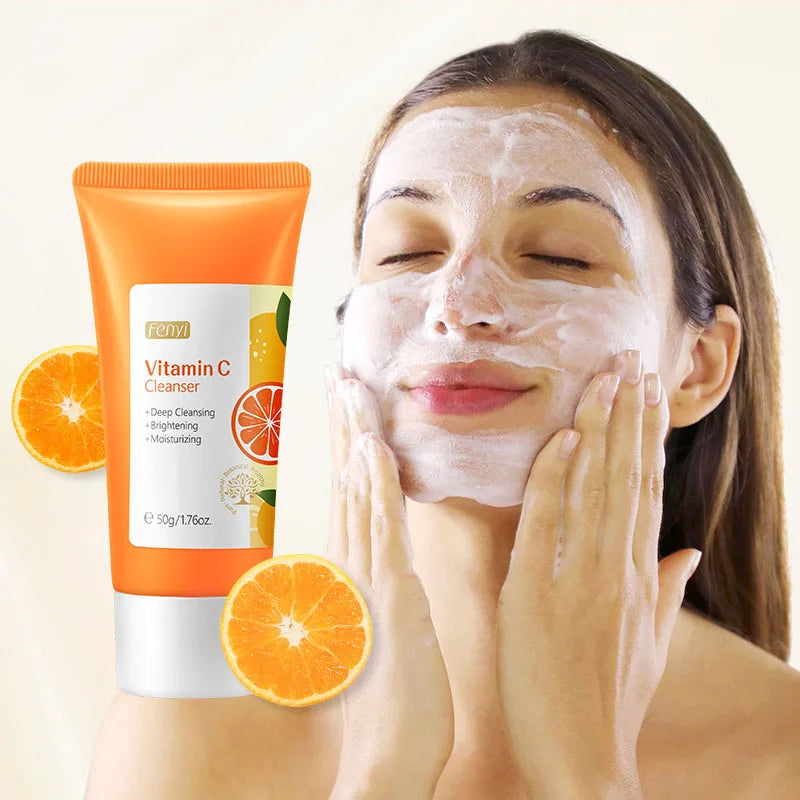 Vitamin C Sakura Facial Cleanser Face Wash Foam Face Cleanser Moisturizing Whitening Anti-aging Wrinkle Skin Care