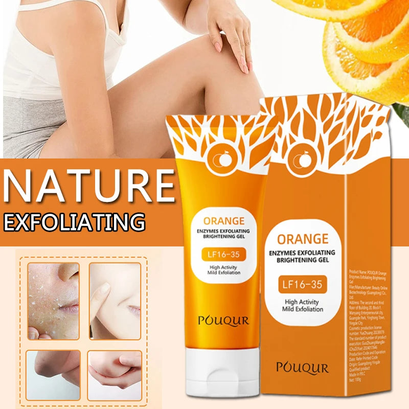 Orange Exfoliating Gel Cream Moisturizer Face Body Scrub Gel Deep Cleansing Moisturizing Facial Exfoliator Peeling Face Scrub