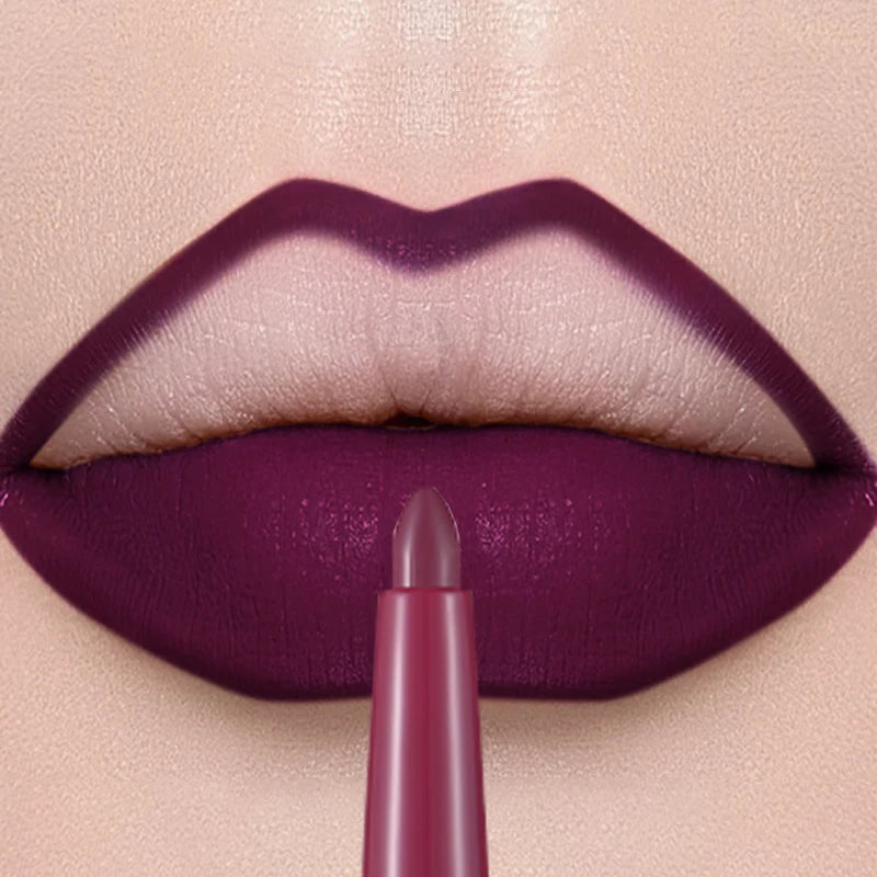Matte Lip Liner Lipstick Pen Rotating Not Easy To Fade Rose Gold Lipliner Pencil Waterproof Non-Stick Cup Brown Lipliner Makeup