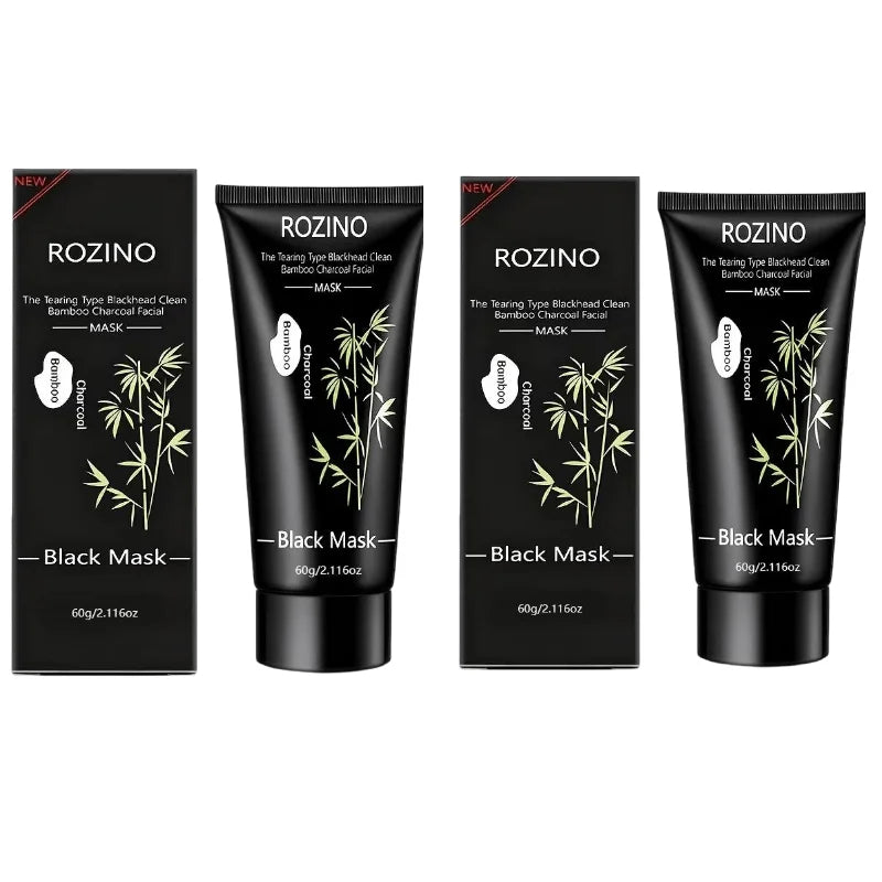 60g Peel-Off Blackhead Cleansing Bamboo Charcoal Mask - Deep Cleansing with Powerful Peel-Off Design, Suitable for Both Men and Women, Refreshing and Non-Irritating, Specially Designed for Blackheads on the Nose and Face, Sui