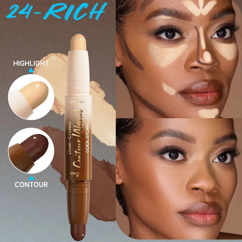 Fair Deep Contour Stick Facial Foundation Concealer Matte Pearlescent Highlighter Nose Shadow V Face Outline Shape Sculpt Wand
